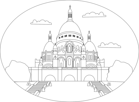 Sacre Coeur Coloring Page